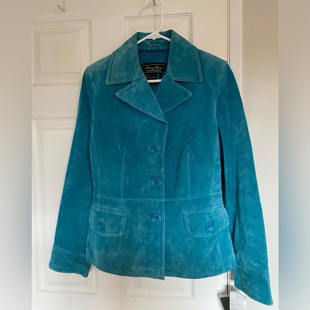 Vintage Teal Suede Women's Jacket